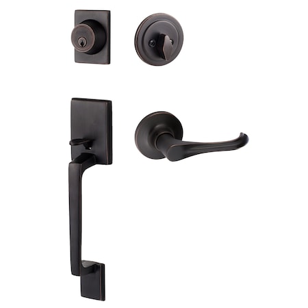 Sure-Loc Hardware Sure-Loc Hardware Coronado Handleset with Round Thumb Turn, Helena Dummy Lever, Vintage Bronze CN507-R-HA 11P